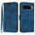 Per Google Pixel 10 Pro XL Custodia per telefono in pelle con motivo a linee (blu reale)