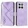 Custodia in pelle con motivo a linee per Honor X8c 4G (viola chiaro)