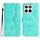Custodia in pelle con motivo a cuore per Honor X8c 4G (azzurro chiaro)