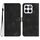 Custodia in pelle con motivo a cuore per Honor X8c 4G (nera)