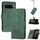 Per Google Pixel 10 Pro XL Custodia per telefono in pelle con effetto pelle cubica (verde)