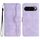 Per Google Pixel 10 Pro XL Custodia in pelle con motivo a cuore (viola)