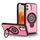 Per iPhone 12 Custodia magnetica con supporto ad anello (rosa brillante)