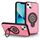 Per iPhone 13 Custodia magnetica con supporto ad anello (rosa brillante)