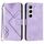 Per Tecno Camon 40 4G Line Pattern Custodia in pelle con motivo a pelle (viola chiaro)