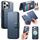 Per iPhone 12 Pro Max CaseNeo Finger Grip Strap MagSafe Custodia in pelle per telefono (blu) Per iPhone 12 Pro Max CaseNeo Finger Grip Strap MagSafe Custodia in pelle per telefono (blu)