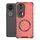 Per vivo V50 5G Custodia antiurto per telefono con anello magnetico a nido d'ape globale (rosso)