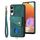 Per Samsung Galaxy S25 Edge 5G Retro Card Wallet Fold Custodia in pelle per telefono con cinturino (verde)