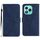 Custodia in pelle goffrata con cuciture per Honor 400 Lite (blu)