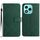 Custodia per telefono in pelle con trama a griglia rombica per Honor 400 Lite (verde)