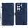 Custodia in pelle goffrata con cuciture per Tecno Camon 40 4G (blu)