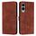 Per Samsung Galaxy S25 Edge 5G Custodia in pelle con stampa a cuore e cordino lungo (marrone)