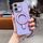 Per iPhone 16 Plus Custodia per telefono con supporto in metallo elettroplaccato tinta unita con cordino (viola chiaro)