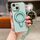Per iPhone 15 Plus Custodia per telefono con supporto in metallo elettroplaccato tinta unita con cordino (verde chiaro) Per iPhone 15 Plus Custodia per telefono con supporto in metallo elettroplaccato tinta unita con cordino (verde chiaro)