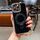 Per iPhone 16 Pro Max Charm Eye Custodia per telefono con supporto in metallo galvanico con cordino (nero)