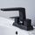 Rubinetto per lavabo da bagno a due fori con maniglia doppia per lavabo sottotop, comandi separati per acqua calda/fredda, specifiche: quadrato nero Rubinetto per lavabo da bagno a due fori con maniglia doppia per lavabo sottotop, comandi separati per acqua calda/fredda, specifiche: quadrato nero