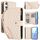 Per Sony Xperia 10 VI YM016 Rhombic Zipper Card Wallet Custodia per telefono in pelle con cordino (albicocca)