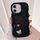 Per iPhone 16 Custodia per telefono con cinturino in pelle Love Holder Card Bag (nero)