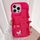 Per iPhone 14 Pro cinturino in pelle Love Holder Card Bag custodia per telefono (rosso rosa) Per iPhone 14 Pro cinturino in pelle Love Holder Card Bag custodia per telefono (rosso rosa)
