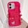 Per iPhone 11 Custodia per telefono con cinturino in pelle Love Holder Card Bag (rosso rosa) Per iPhone 11 Custodia per telefono con cinturino in pelle Love Holder Card Bag (rosso rosa)