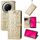 Per Huawei Mate 70 Custodia in pelle goffrata con motivo a gatto e cane (oro) Per Huawei Mate 70 Custodia in pelle goffrata con motivo a gatto e cane (oro)