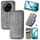 Per Xiaomi 15 Ultra Cubic Grid Custodia magnetica in pelle pressata per telefono (grigio) Per Xiaomi 15 Ultra Cubic Grid Custodia magnetica in pelle pressata per telefono (grigio)