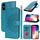Per iPhone X / XS Custodia per telefono in pelle con stampa a doppia piega (blu) Per iPhone X / XS Custodia per telefono in pelle con stampa a doppia piega (blu)