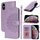 Per iPhone XS Max Custodia per telefono in pelle con stampa a doppia piega (viola) Per iPhone XS Max Custodia per telefono in pelle con stampa a doppia piega (viola)