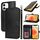 Per iPhone 12 mini Custodia per telefono in pelle con stampa goffrata a doppia piega (nera) Per iPhone 12 mini Custodia per telefono in pelle con stampa goffrata a doppia piega (nera)