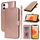 Per iPhone 12 mini Custodia per telefono in pelle con stampa goffrata a doppia piega (oro rosa) Per iPhone 12 mini Custodia per telefono in pelle con stampa goffrata a doppia piega (oro rosa)