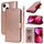 Per iPhone 13 mini Custodia per telefono in pelle con stampa goffrata a doppia piega (oro rosa) Per iPhone 13 mini Custodia per telefono in pelle con stampa goffrata a doppia piega (oro rosa)