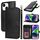 Per iPhone 14 Custodia per telefono in pelle con stampa a doppia piega (nera) Per iPhone 14 Custodia per telefono in pelle con stampa a doppia piega (nera)