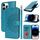 Per iPhone 14 Pro Custodia per telefono in pelle con stampa a doppia piega (blu) Per iPhone 14 Pro Custodia per telefono in pelle con stampa a doppia piega (blu)