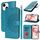 Per iPhone 15 Custodia per telefono in pelle con stampa a doppia piega (blu) Per iPhone 15 Custodia per telefono in pelle con stampa a doppia piega (blu)