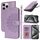 Per iPhone 15 Pro Custodia per telefono in pelle con stampa a doppia piega (viola) Per iPhone 15 Pro Custodia per telefono in pelle con stampa a doppia piega (viola)