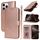 Per iPhone 16 Pro Custodia per telefono in pelle con stampa a doppia piega (oro rosa)