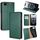 Per iPhone 16e Custodia magnetica in pelle tinta unita lucida Oil (verde)