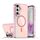 Per Samsung Galaxy S23 FE 5G Plating Gradient Discolor MagSafe Custodia per telefono con supporto (rosa) Per Samsung Galaxy S23 FE 5G Plating Gradient Discolor MagSafe Custodia per telefono con supporto (rosa)