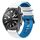 Cinturino per orologio in silicone bicolore Twill da 22 mm (bianco e blu)