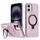 Per iPhone 16 Custodia per telefono con supporto MagSafe satinato (rosa)