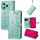 Custodia in pelle goffrata per telefono Honor 400 Lite con motivo gatto e cane (verde) Custodia in pelle goffrata per telefono Honor 400 Lite con motivo gatto e cane (verde)