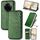 Per Realme 14 Pro+ Custodia per telefono in pelle magnetica pressata a griglia cubica (verde) Per Realme 14 Pro+ Custodia per telefono in pelle magnetica pressata a griglia cubica (verde)