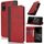 Per Sony Xperia Ace II / L5 Custodia per telefono in pelle con cuciture colorate con texture di vitello (rosso nero) Per Sony Xperia Ace II / L5 Custodia per telefono in pelle con cuciture colorate con texture di vitello (rosso nero)
