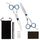 Kit di forbici da taglio piatte per parrucchiere, 7 pezzi/set per taglio professionale dei capelli (blu) Kit di forbici da taglio piatte per parrucchiere, 7 pezzi/set per taglio professionale dei capelli (blu)