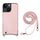Per iPhone 14 Plus Fish Tail Card Slot PU + Custodia per telefono in TPU con cordino lungo (rosa) Per iPhone 14 Plus Fish Tail Card Slot PU + Custodia per telefono in TPU con cordino lungo (rosa)