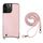 Per iPhone 13 Pro Max Fish Tail Card Slot PU + Custodia per telefono in TPU con cordino lungo (rosa) Per iPhone 13 Pro Max Fish Tail Card Slot PU + Custodia per telefono in TPU con cordino lungo (rosa)