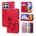 Custodia per cellulare in pelle PU con stampa in rilievo rosa per Honor X6a (rossa) Custodia per cellulare in pelle PU con stampa in rilievo rosa per Honor X6a (rossa)