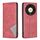 Custodia per telefono in pelle magnetica con texture romboidale per Honor X9b/Magic6 Lite 5G (rosso)