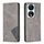 Custodia per telefono in pelle magnetica con texture romboidale per Honor X7b (grigio)