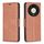 Per Honor X9b/Magic6 Lite 5G Custodia in pelle di agnello con texture in puro colore Flip (marrone)